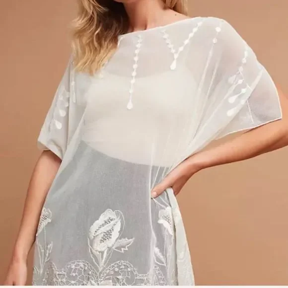 Anthropologie Blusa Palmeras Poncho NWT